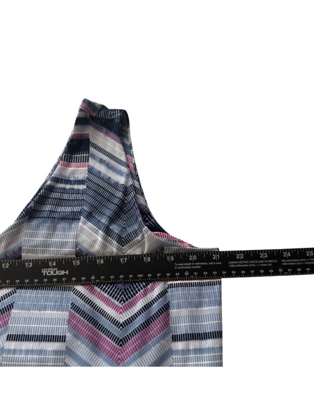 NWT Chicos Knit Maxi Dress Size 3 Petite 3P (US 16) Blue Chevron Stretch Resort - Picture 4 of 10